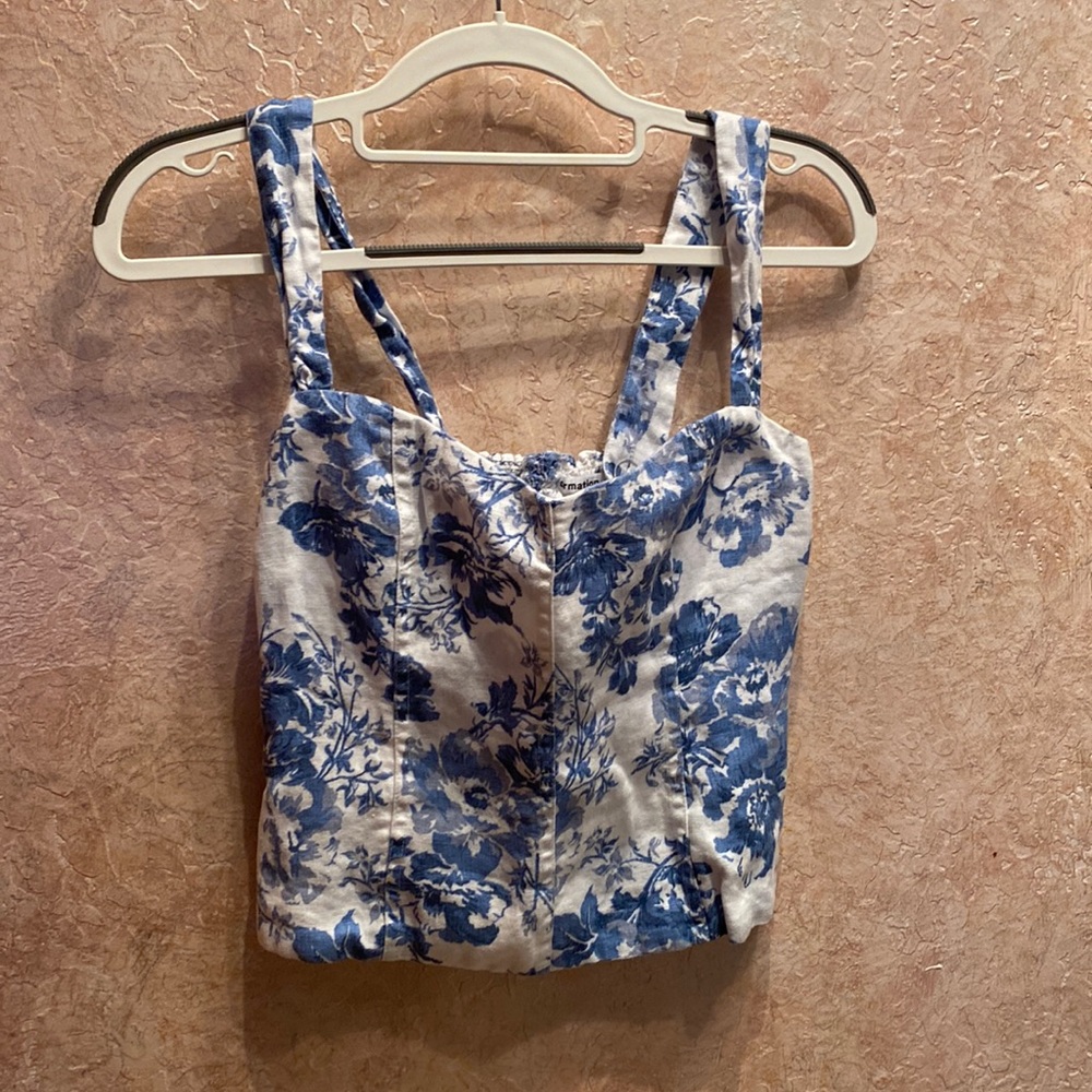 Reformation Linen Bustier Corset Top
